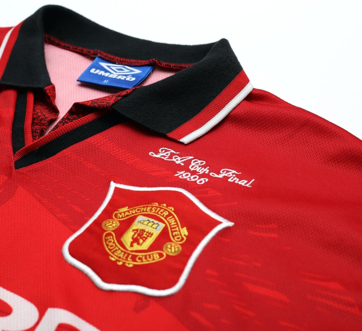 19996 CANTONA #7 Manchester United Vintage Umbro FA CUP FINAL Football Shirt (M)