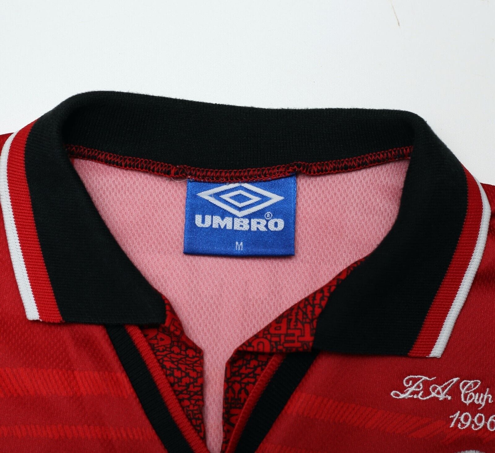 19996 CANTONA #7 Manchester United Vintage Umbro FA CUP FINAL Football Shirt (M)