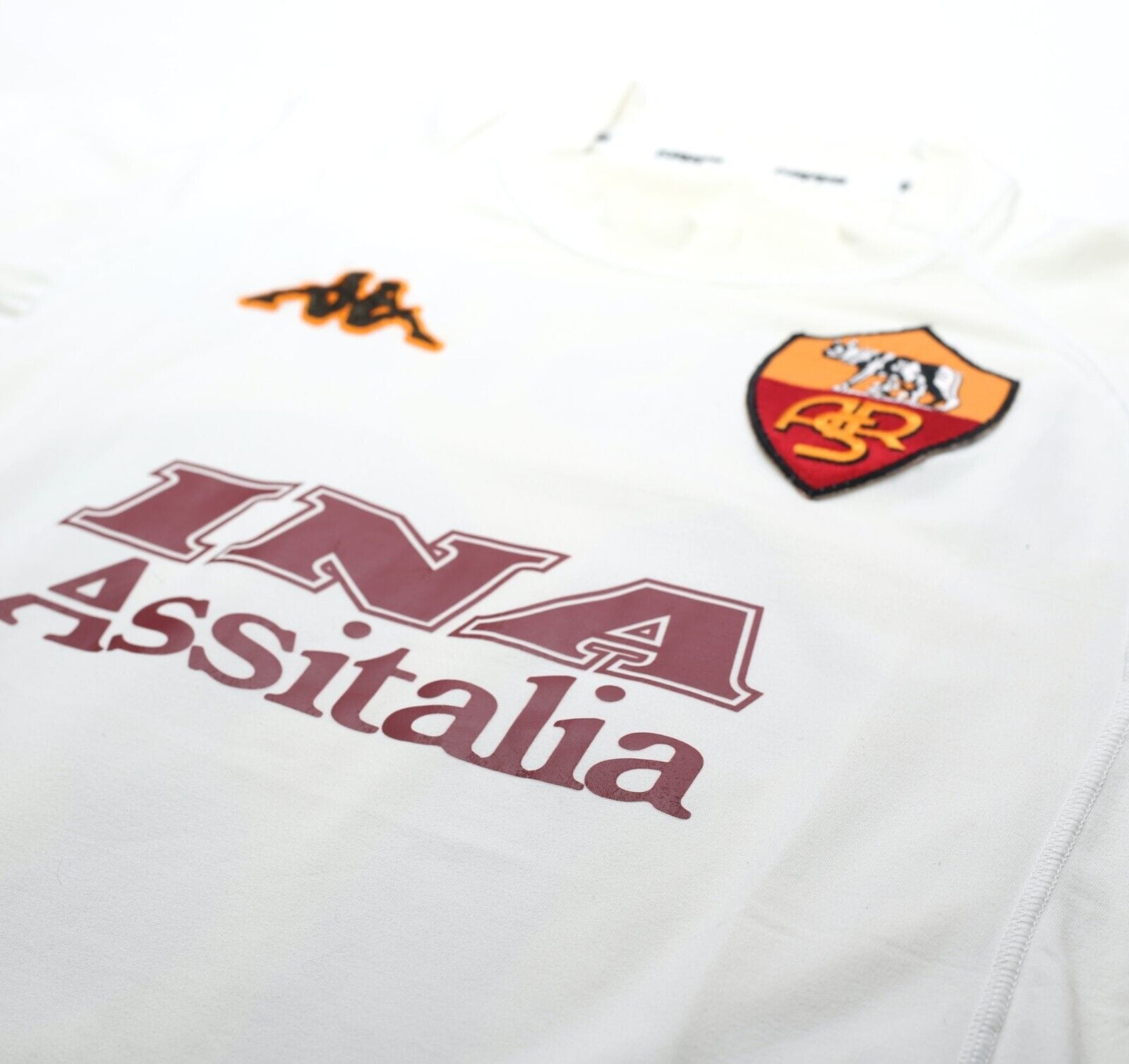 2000/01 BATISTUTA #18 AS Roma Vintage Kappa Away Football Shirt (L)