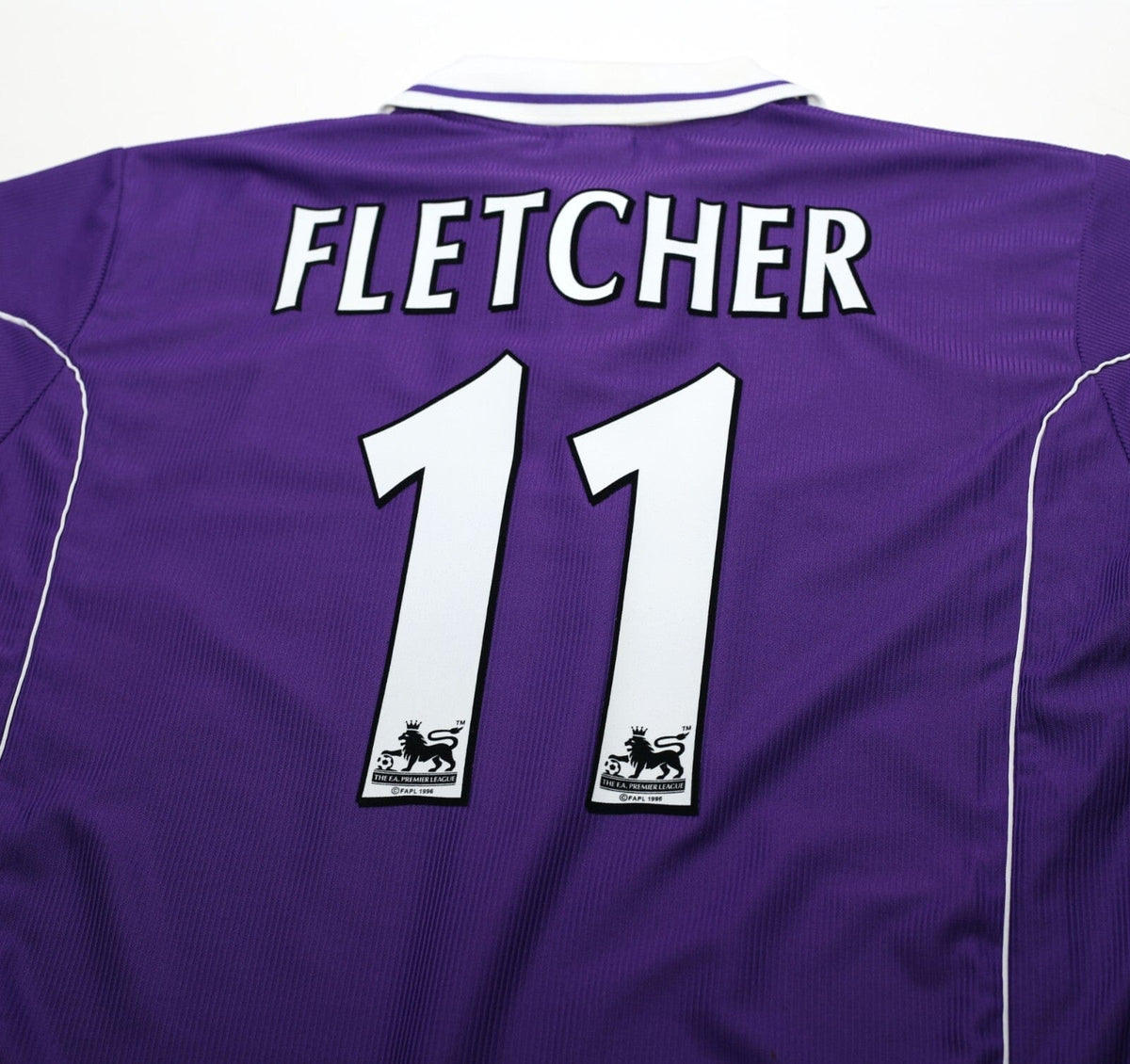 2000/01 FLETCHER #11 Harchester United Vintage LCS Home Football Shirt (L)