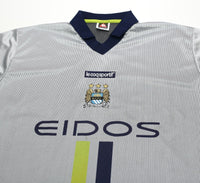 2000/01 GOATER #10 Manchester City Vintage le coq sportif Football Shirt (L)