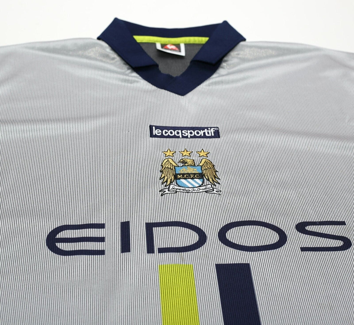 2000/01 GOATER #10 Manchester City Vintage le coq sportif Football Shirt (L)