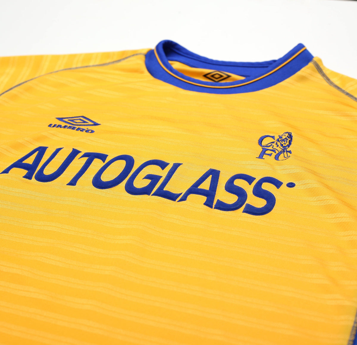 2000/01 HASSELBAINK #9 Chelsea Vintage Umbro Away Football Shirt Jersey (XXL)