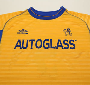 2000/01 HASSELBAINK #9 Chelsea Vintage Umbro Away Football Shirt (M)