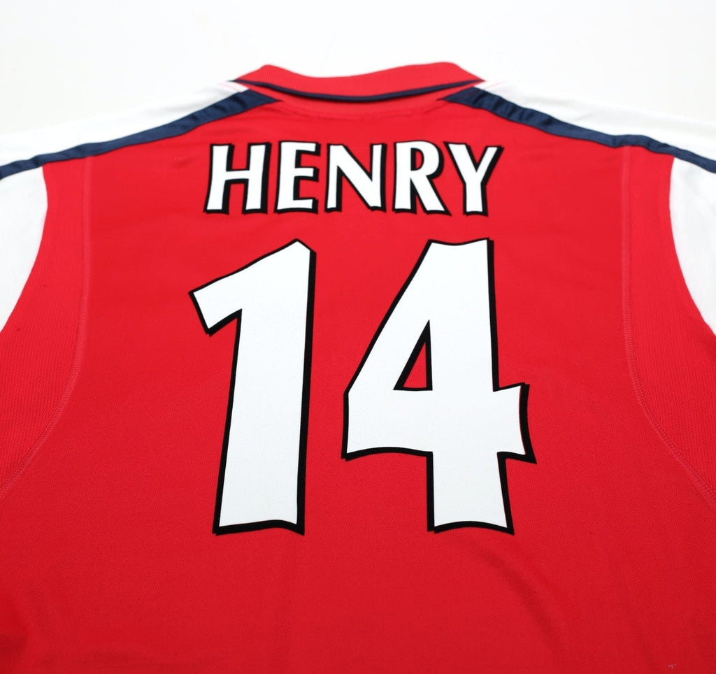 2000/01 HENRY #14 Arsenal Vintage Nike SEGA Home Football Shirt (S)