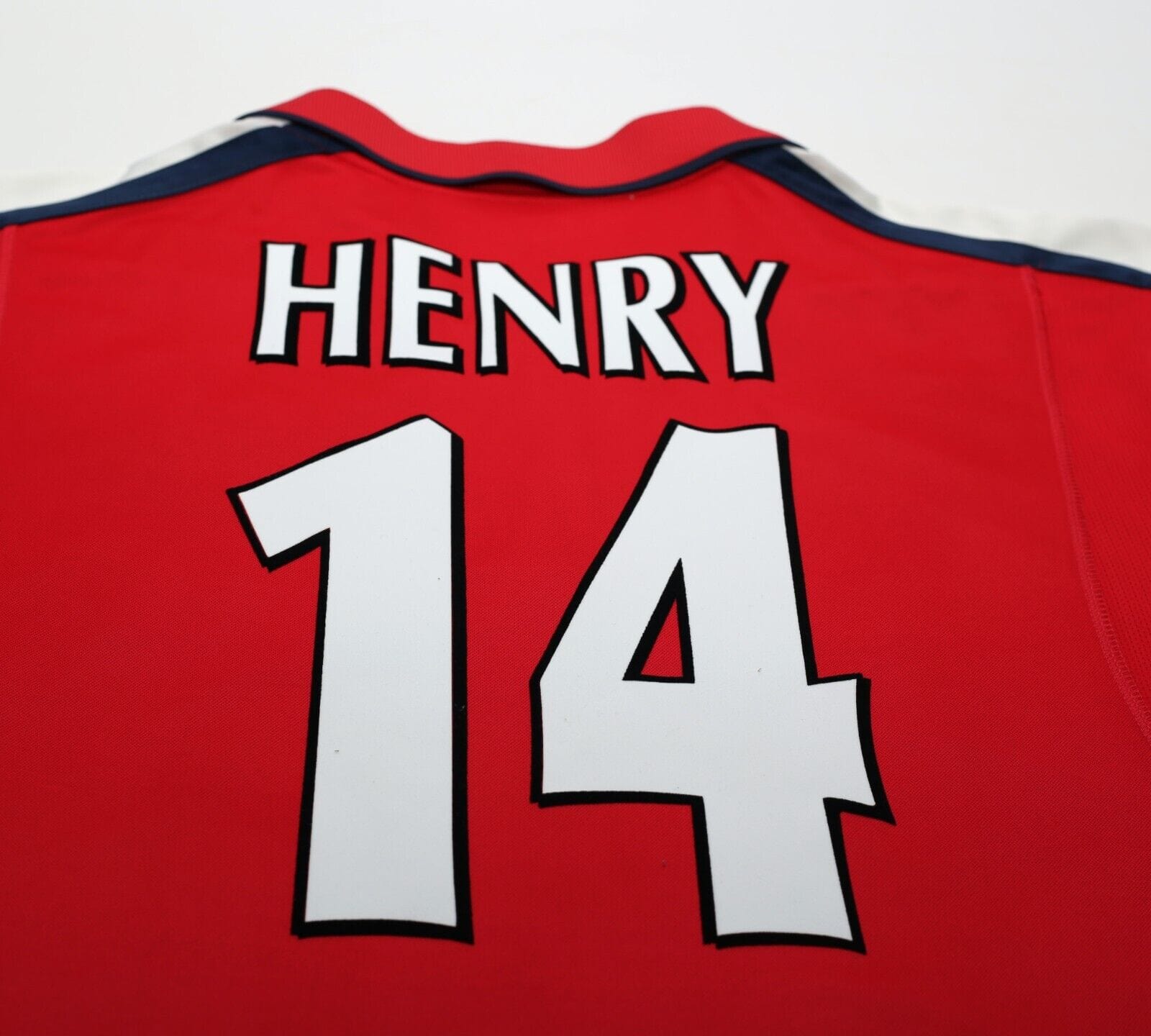 2000/01 HENRY #14 Arsenal Vintage Nike UCL Home Football Shirt Jersey (L)
