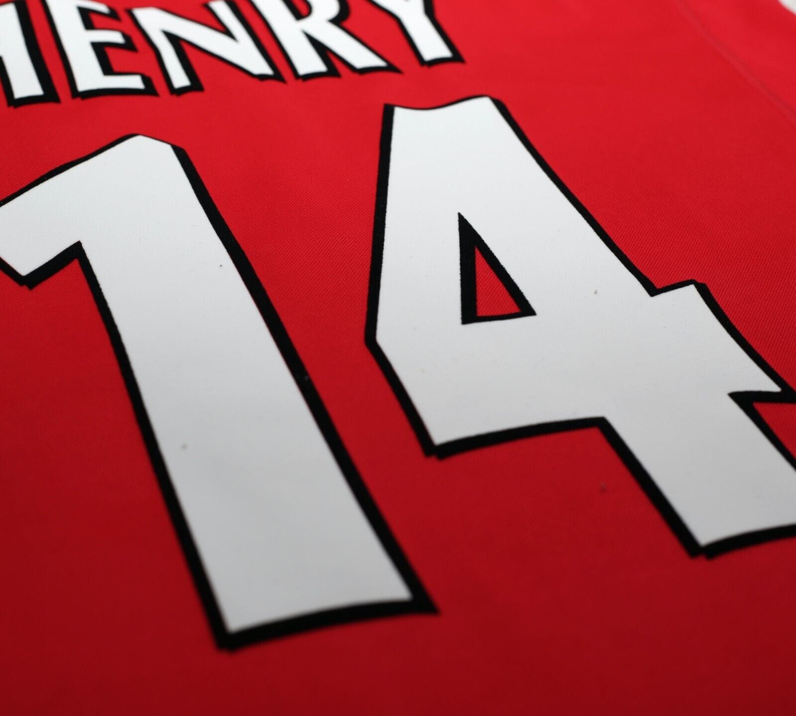 2000/01 HENRY #14 Arsenal Vintage Nike UCL Home Football Shirt Jersey (L)