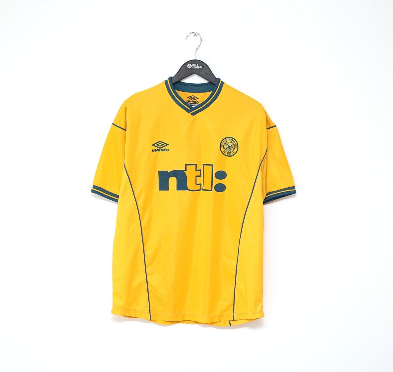 UMBRO Celtic FC LARSSON 7 ユニフォーム 長袖 2000/01 LARSSON #7 Celtic Vintage Umbro Away Football Shirt (L) Sweden