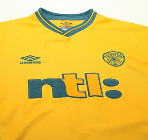 2000/01 LARSSON #7 Celtic Vintage Umbro Away Football Shirt (L) Sweden