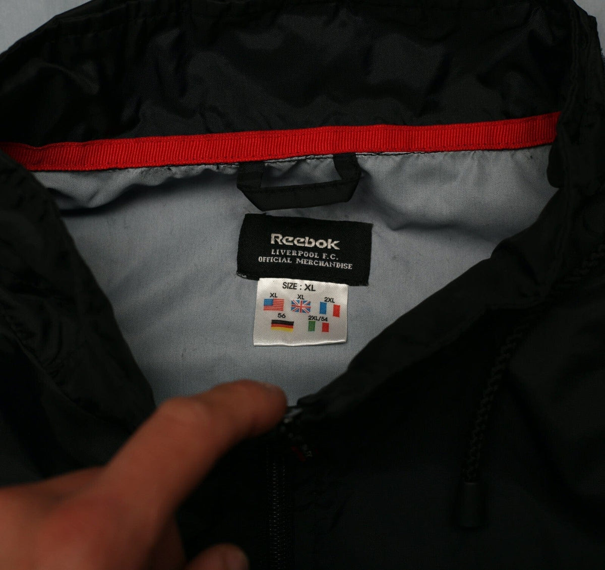 2000/01 LIVERPOOL Vintage Reebok Hooded Football Rain Coat Jacket (XL)