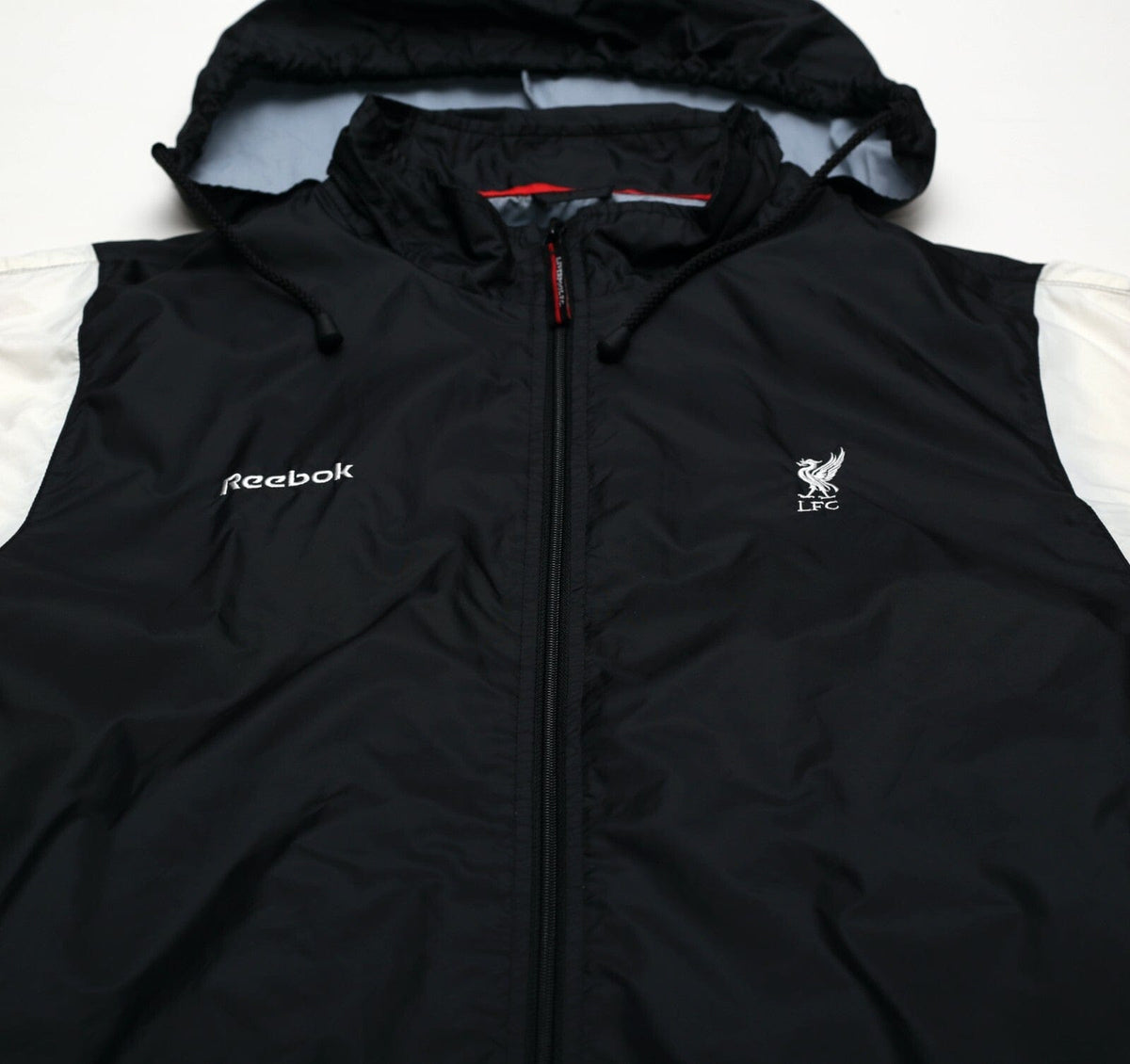 2000/01 LIVERPOOL Vintage Reebok Hooded Football Rain Coat Jacket (XL)