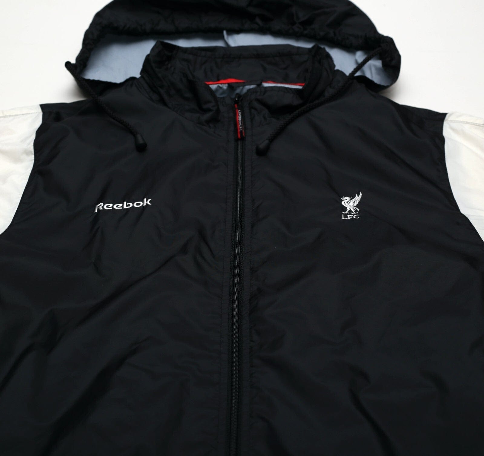 2000/01 LIVERPOOL Vintage Reebok Hooded Football Rain Coat Jacket (XL)