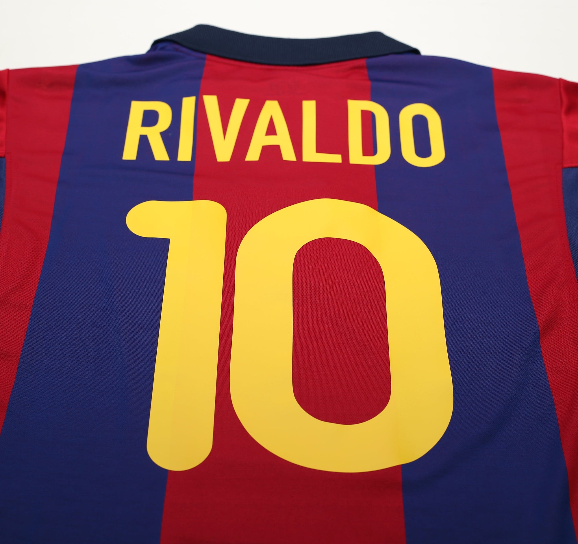 2000/01 RIVALDO #10 Barcelona Vintage Nike Home Football Shirt (S)