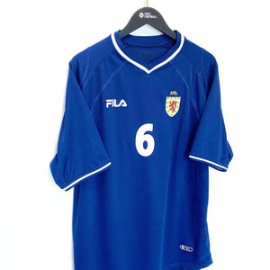 2000/02 Barry FERGUSON #6 Scotland Vintage FILA Home Football Shirt (XL) Rangers
