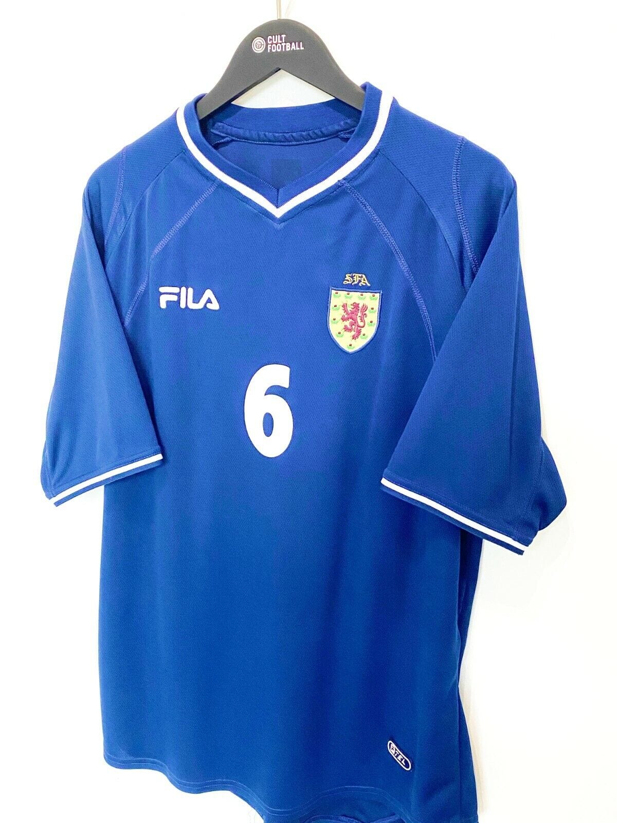 2000/02 Barry FERGUSON #6 Scotland Vintage FILA Home Football Shirt (XL) Rangers