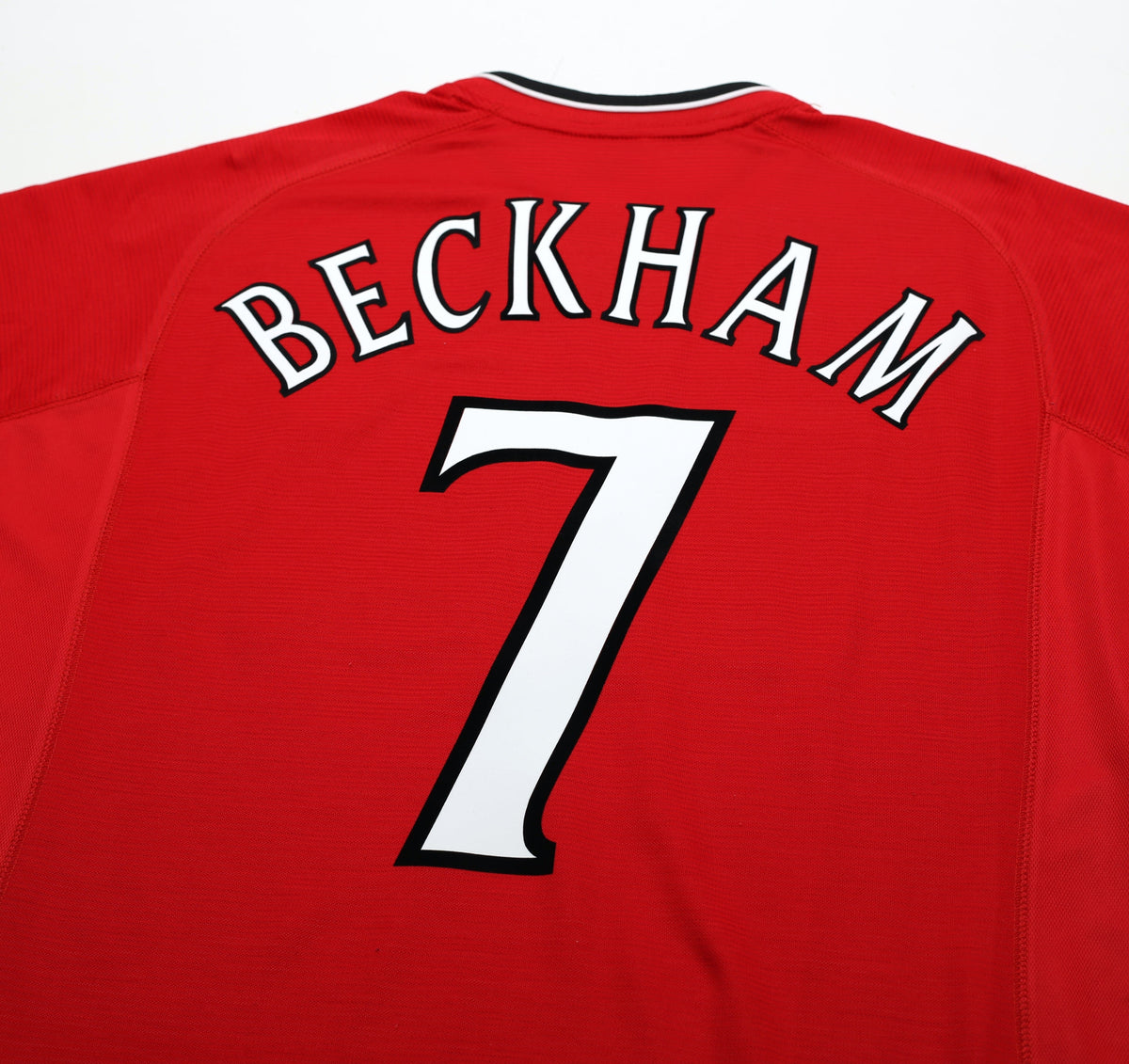 2000/02 BECKHAM #7 Manchester United Vintage Umbro European Home Football Shirt (L)
