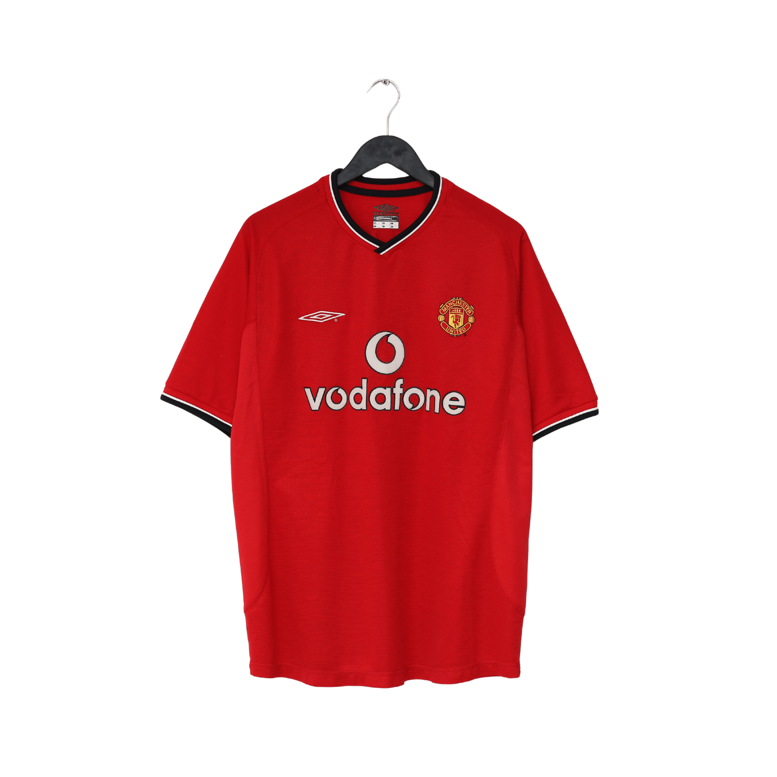 2000/02 BECKHAM #7 Manchester United Vintage Umbro European Home Football Shirt (L)