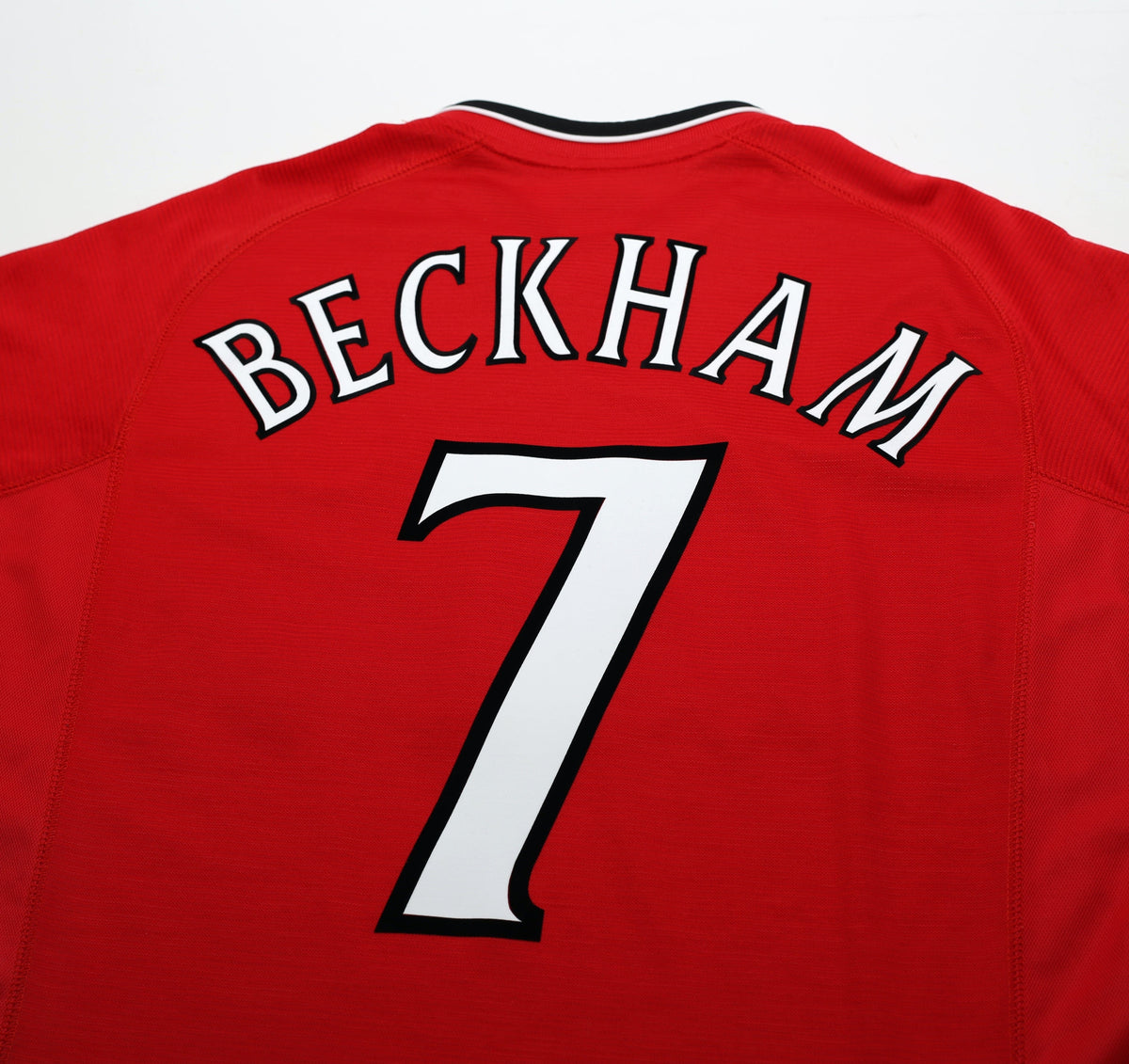 2000/02 BECKHAM #7 Manchester United Vintage Umbro European Home Football Shirt (L)