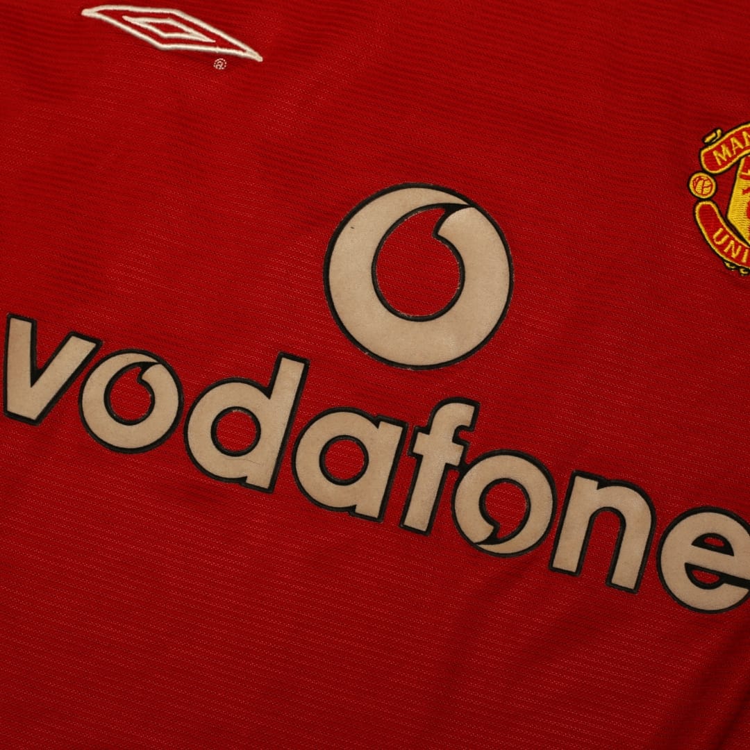 2000/02 Beckham #7 Manchester United Vintage Umbro Home Football Shirt (L)