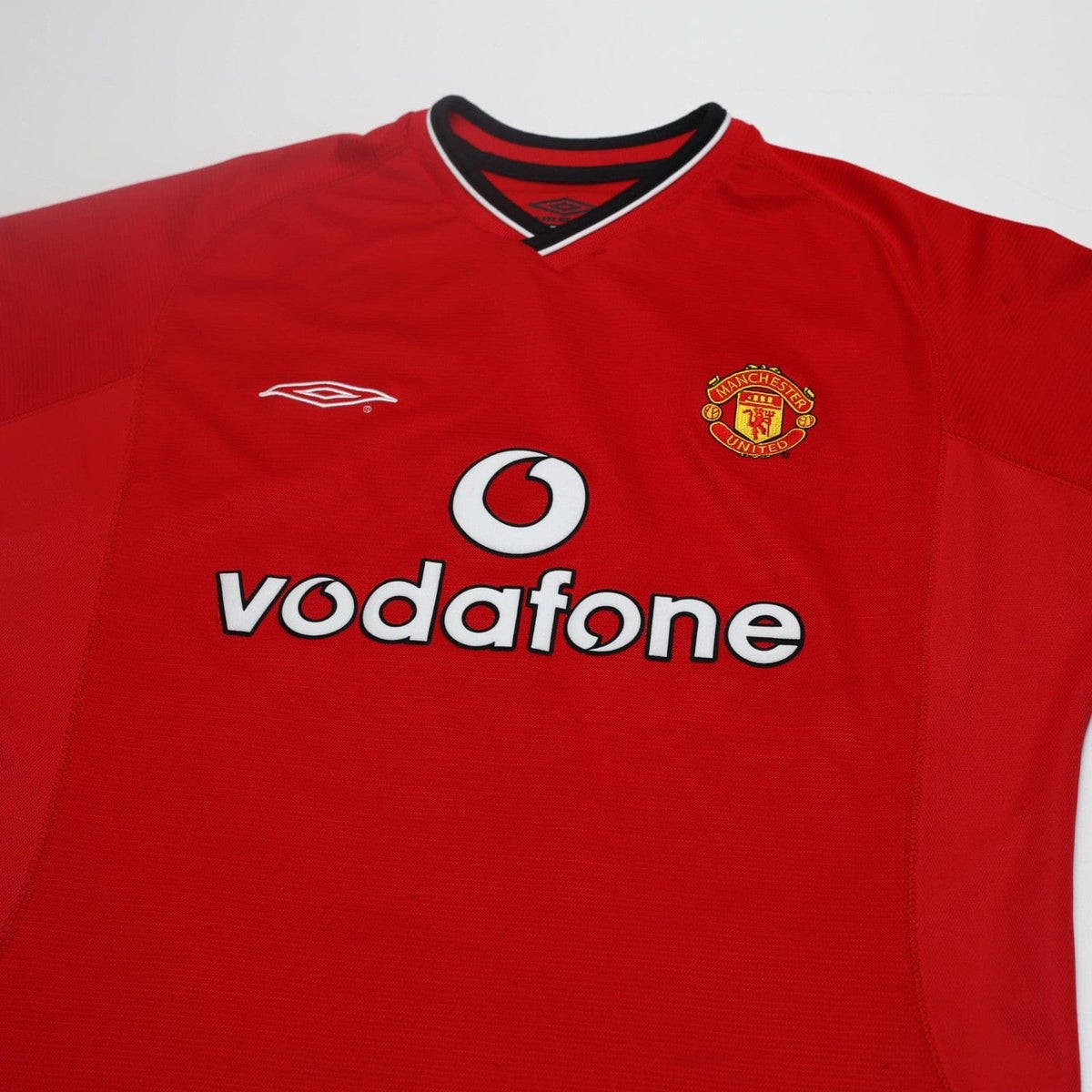 2000/02 Beckham #7 Manchester United Vintage Umbro Home Football Shirt (M)