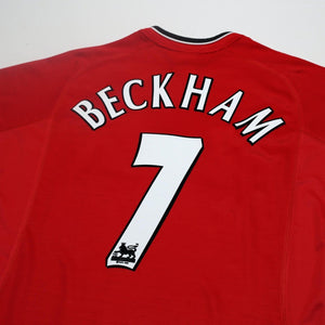 2000/02 Beckham #7 Manchester United Vintage Umbro Home Football Shirt (M)