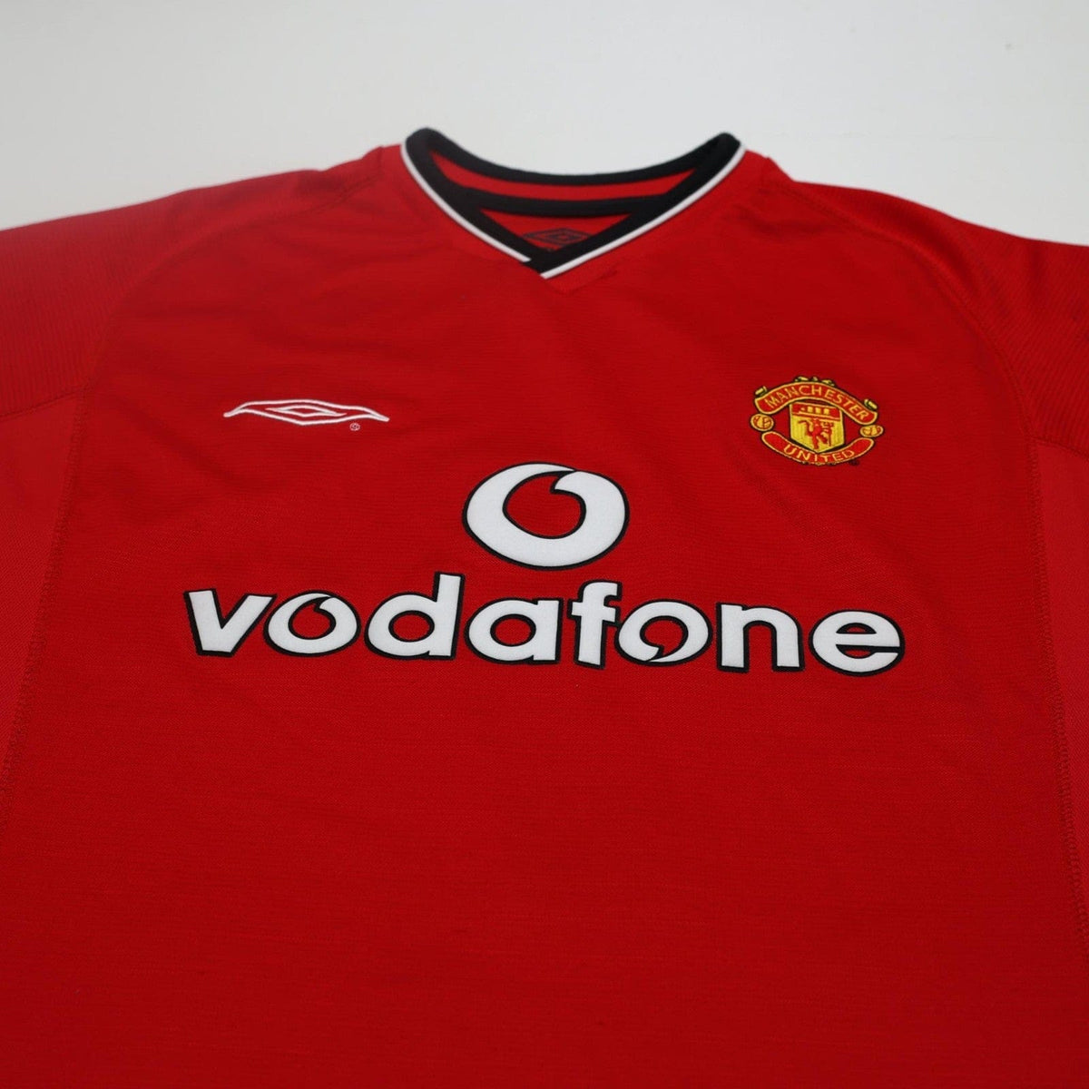 2000/02 Beckham #7 Manchester United Vintage Umbro Home Football Shirt (M)