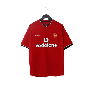 2000/02 Beckham #7 Manchester United Vintage Umbro Home Football Shirt (M)