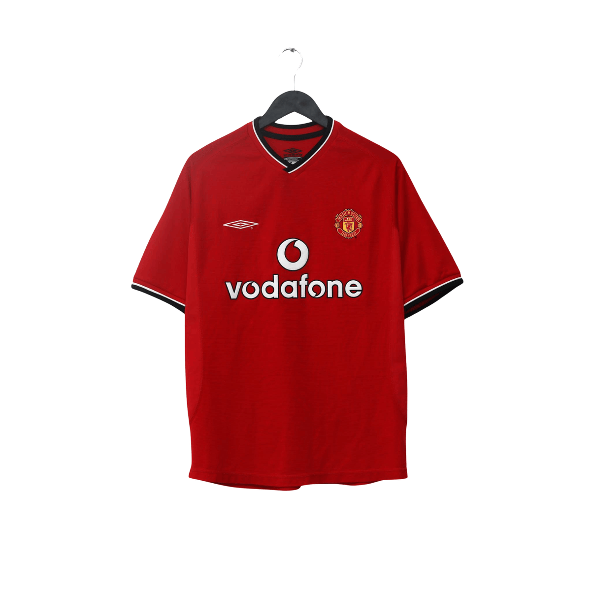 2000/02 Beckham #7 Manchester United Vintage Umbro Home Football Shirt (M)