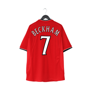 2000/02 BECKHAM #7 Manchester United Vintage Umbro Home Shirt (XL)