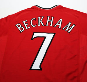 2000/02 BECKHAM #7 Manchester United Vintage Umbro Home Shirt (XL)