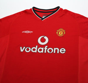 2000/02 BECKHAM #7 Manchester United Vintage Umbro Home Shirt (XL)