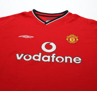2000/02 BECKHAM #7 Manchester United Vintage Umbro Home Shirt (XL)