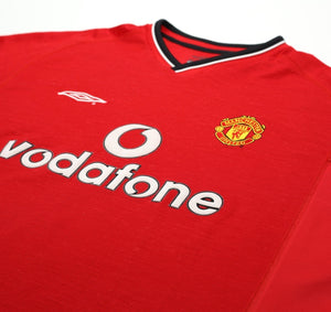 2000/02 BECKHAM #7 Manchester United Vintage Umbro Home Shirt (XL)