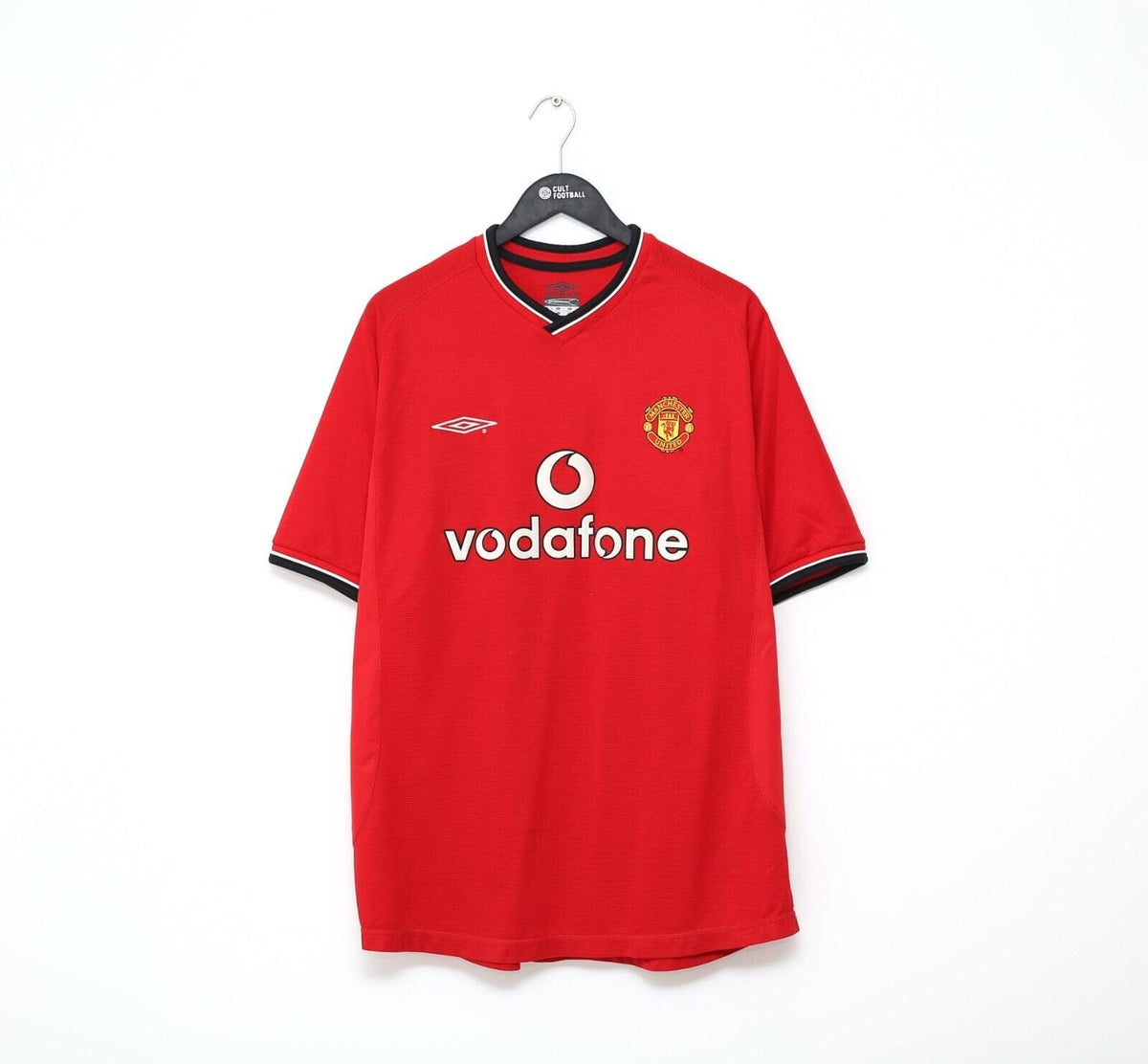 2000/02 BLANC #6 Manchester United Vintage Umbro UCL Home Football Shirt (XL)