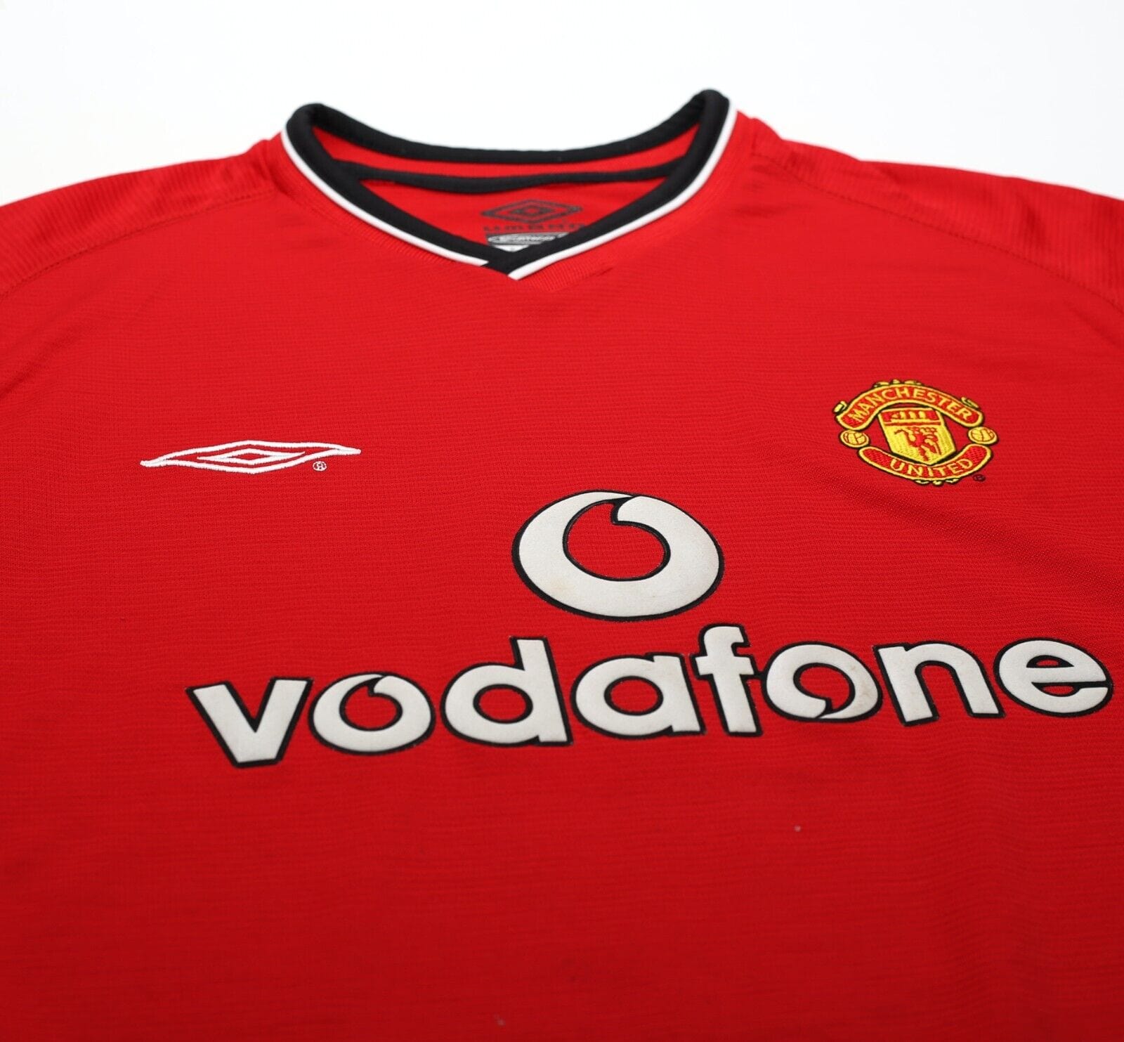 2000/02 BLANC #6 Manchester United Vintage Umbro UCL Home Football Shirt (XL)