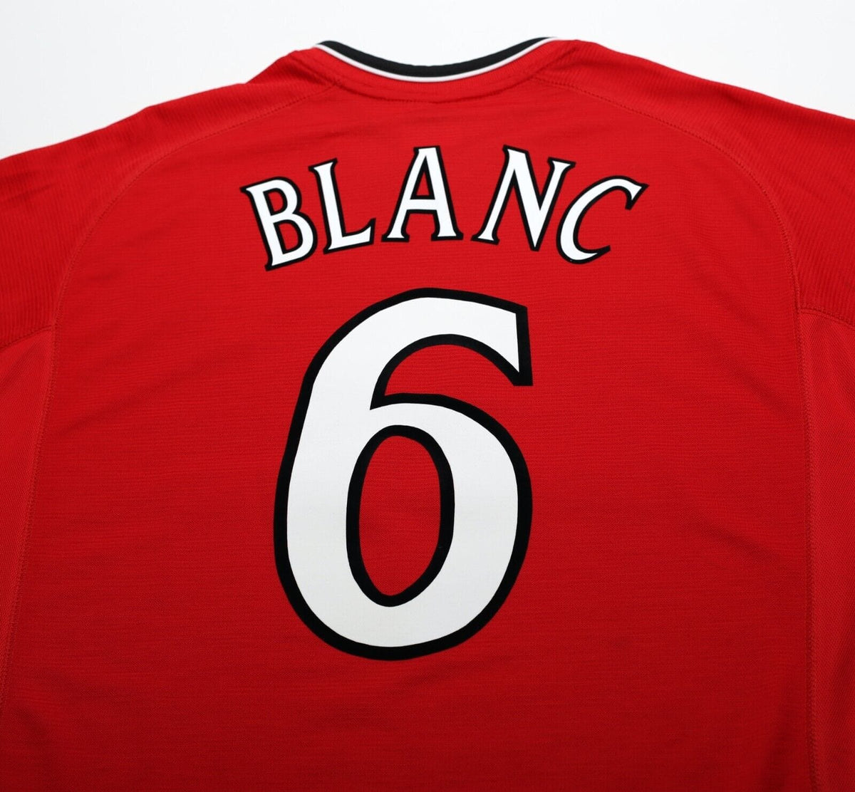 2000/02 BLANC #6 Manchester United Vintage Umbro UCL Home Football Shirt (XL)