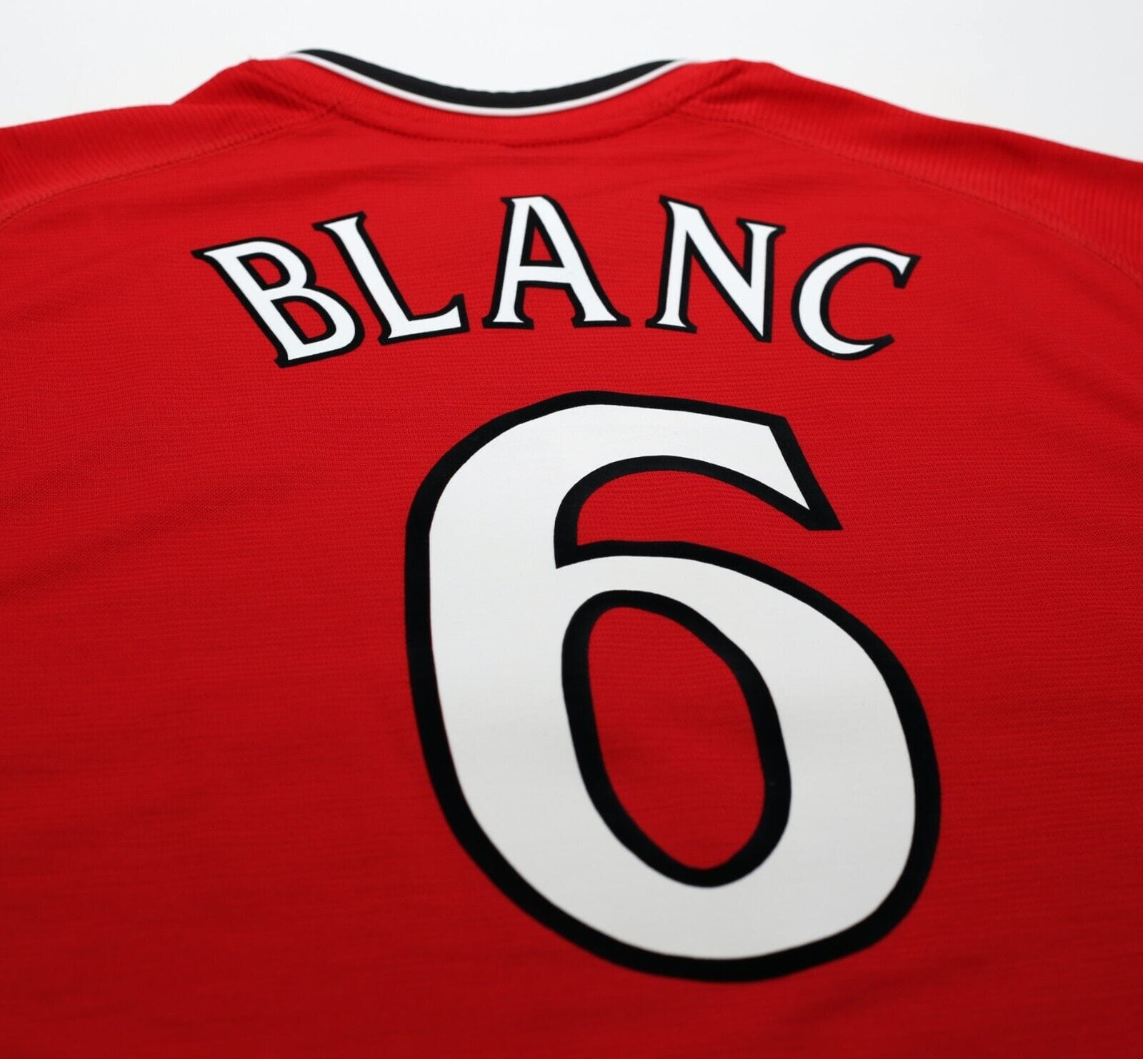 2000/02 BLANC #6 Manchester United Vintage Umbro UCL Home Football Shirt (XL)