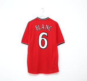 2000/02 BLANC #6 Manchester United Vintage Umbro UCL Home Football Shirt (XL)