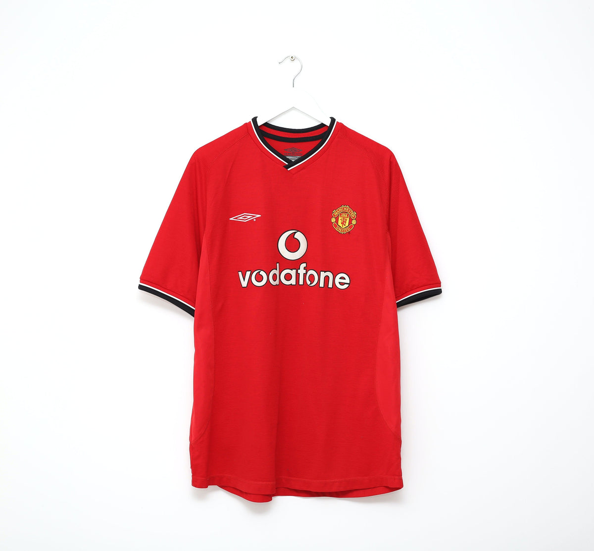 2000/02 BLANC #6 Manchester United Vintage Umbro UCL Home Football Shirt (XL)