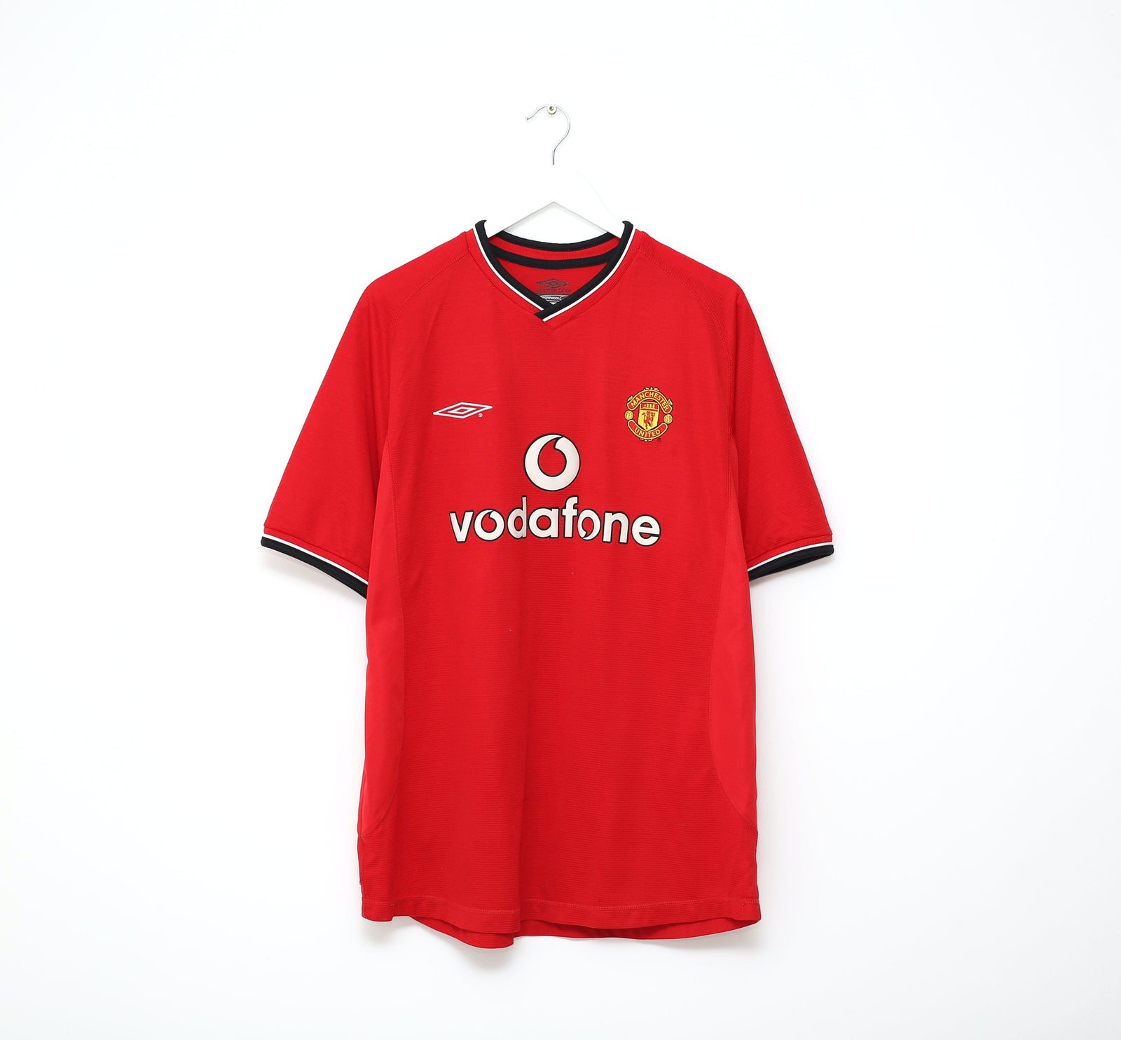 2000/02 BLANC #6 Manchester United Vintage Umbro UCL Home Football Shirt (XL)