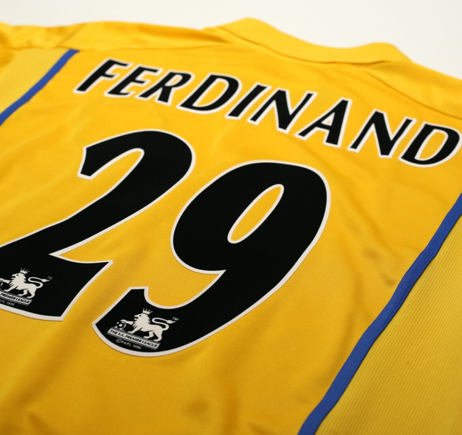 2000/02 FERDINAND #29 Leeds United Vintage Nike Away Football Shirt (L)