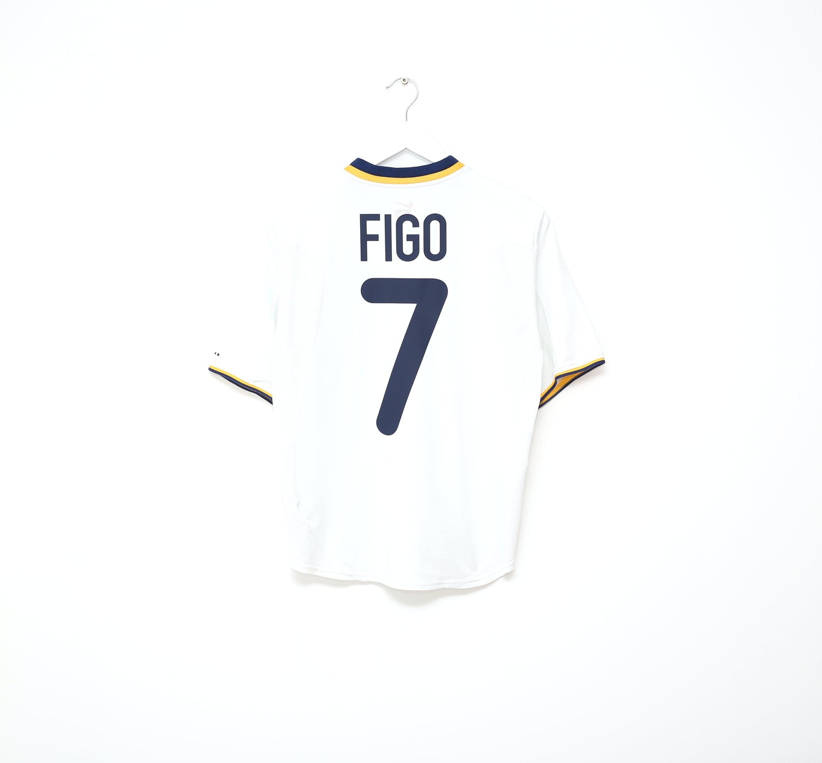 2000/02 FIGO #7 Portugal Vintage Nike Away Football Shirt (M) Euro 2000