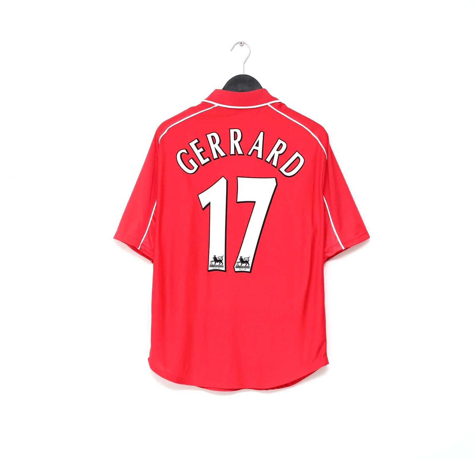 2000/02 GERRARD #17 Liverpool Vintage Reebok Home Football Shirt Jersey (M)