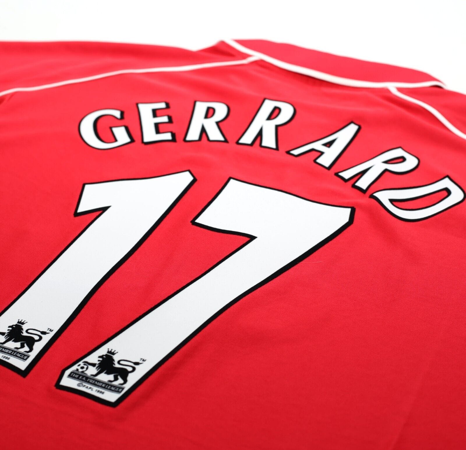 2000/02 GERRARD #17 Liverpool Vintage Reebok Home Football Shirt Jersey (M)