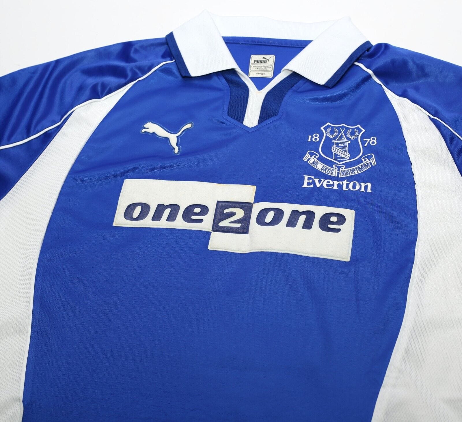 2000/02 GINOLA #24 Everton Vintage PUMA Home Football Shirt Jersey (L)