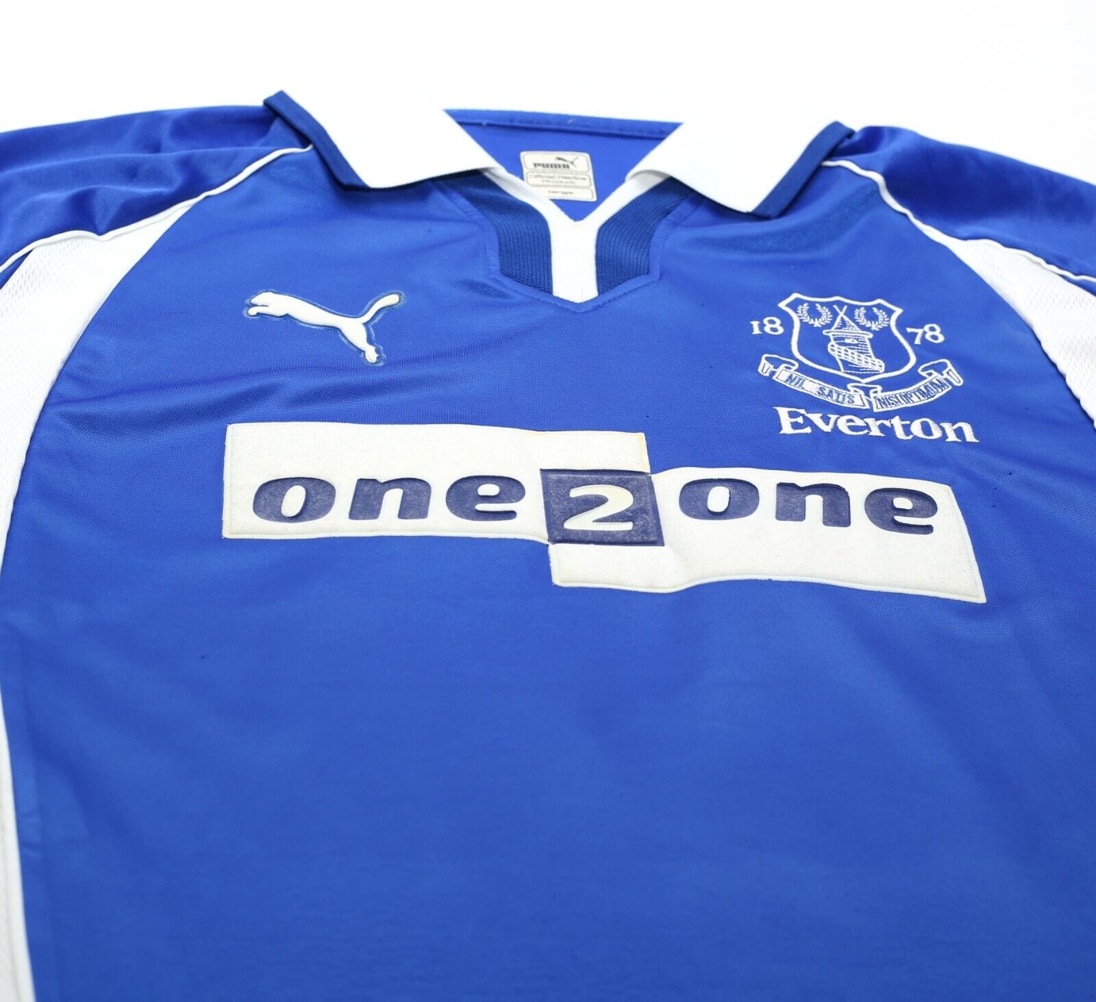 2000/02 GINOLA #24 Everton Vintage PUMA Home Football Shirt Jersey (L)