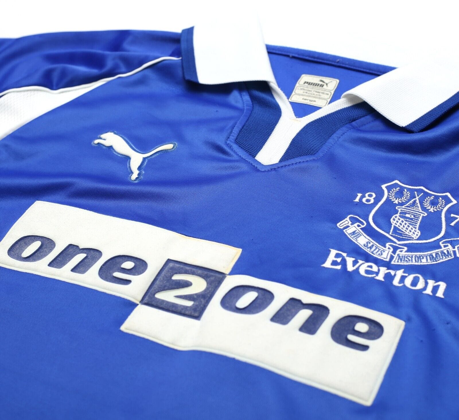 2000/02 GINOLA #24 Everton Vintage PUMA Home Football Shirt Jersey (L)