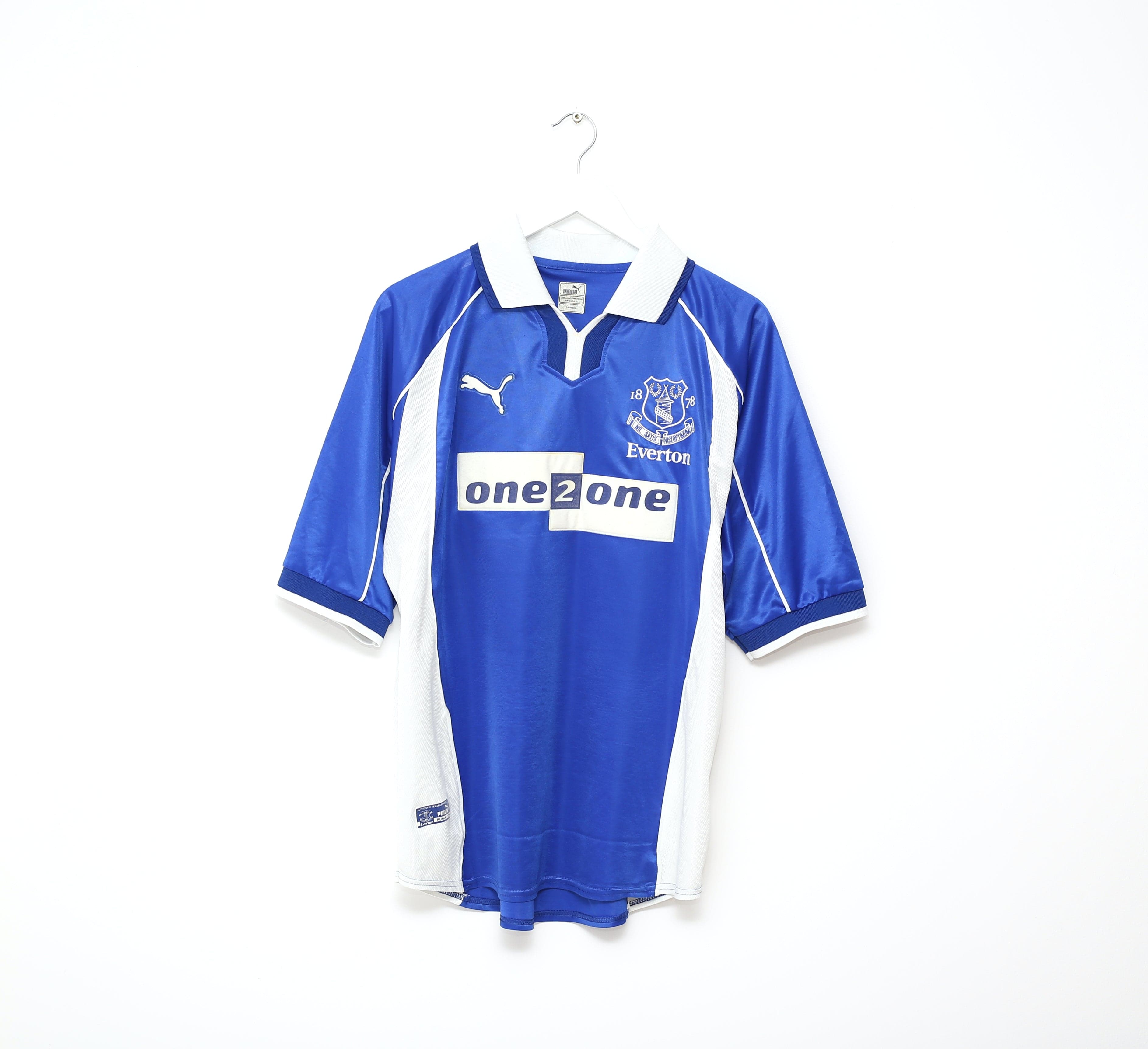 2000/02 GINOLA #24 Everton Vintage PUMA Home Football Shirt Jersey (L)