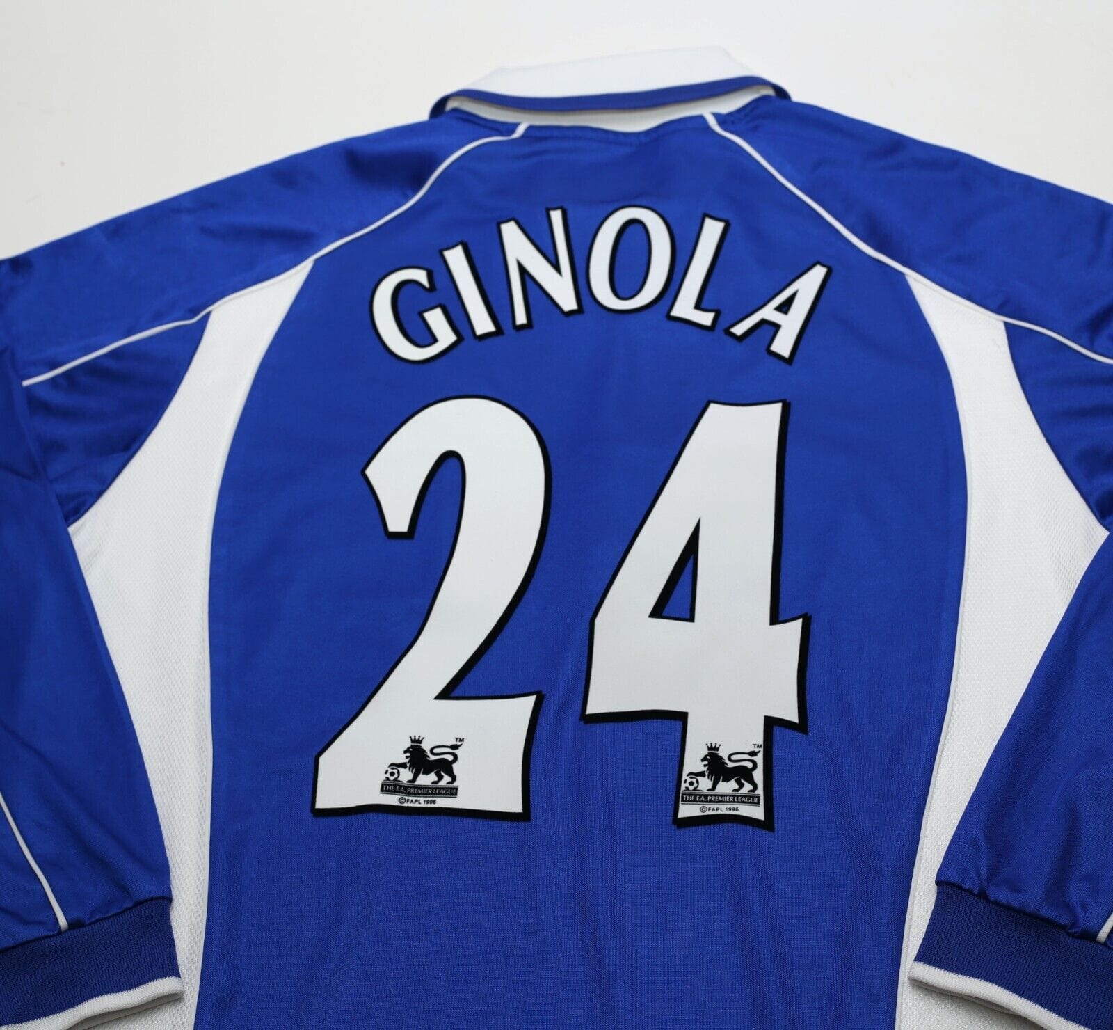 2000/02 GINOLA #24 Everton Vintage PUMA Long Sleeve Football Shirt (L)