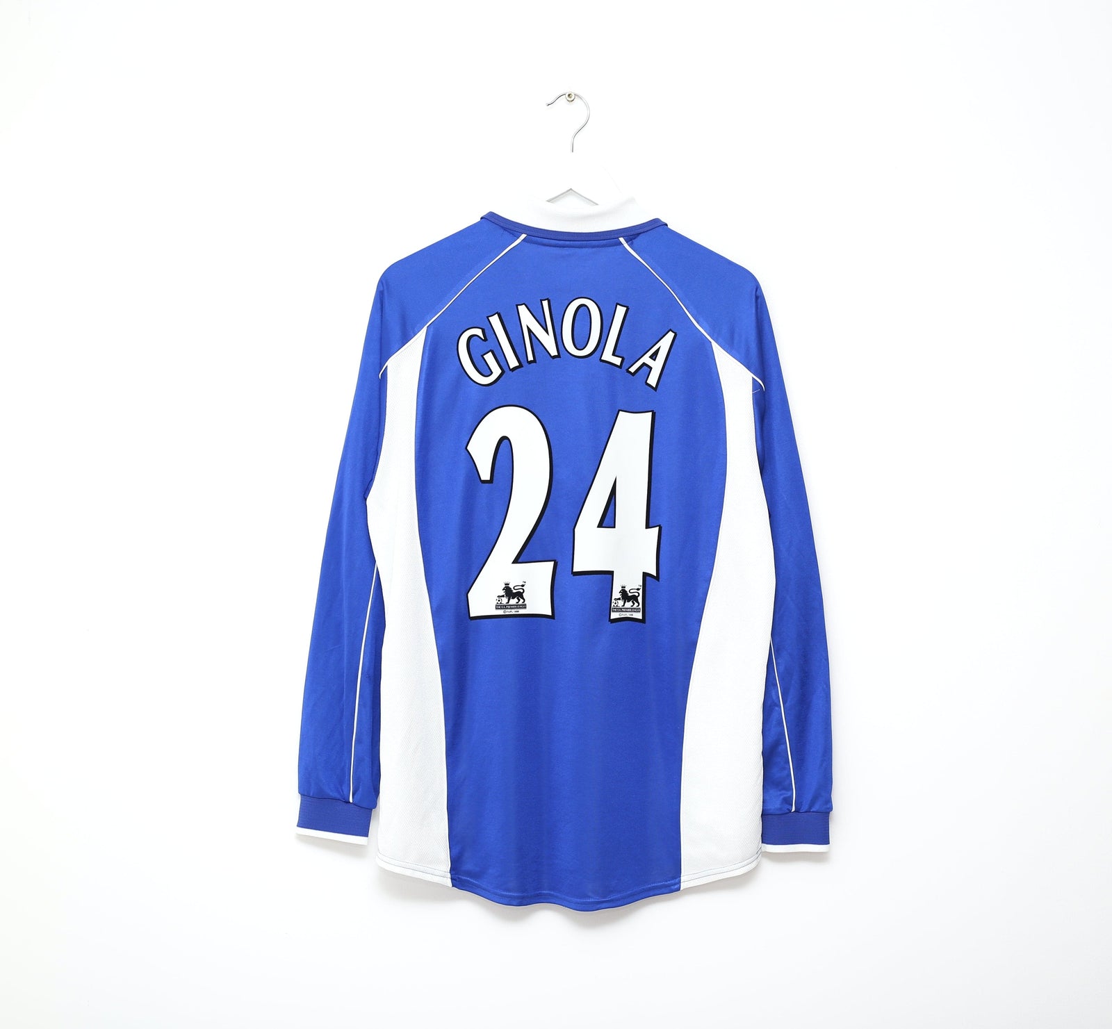 2000/02 GINOLA #24 Everton Vintage PUMA Long Sleeve Football Shirt (L)